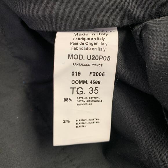 DEPARTMENT FIVE Size 35 White Navy Black Plaid Cotton Blend Casual Pants - Picture 5 of 6